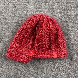 PISTIL Women’s Red Soft Knit Brimmed Winter Beanie Hat One Size Fits Most
